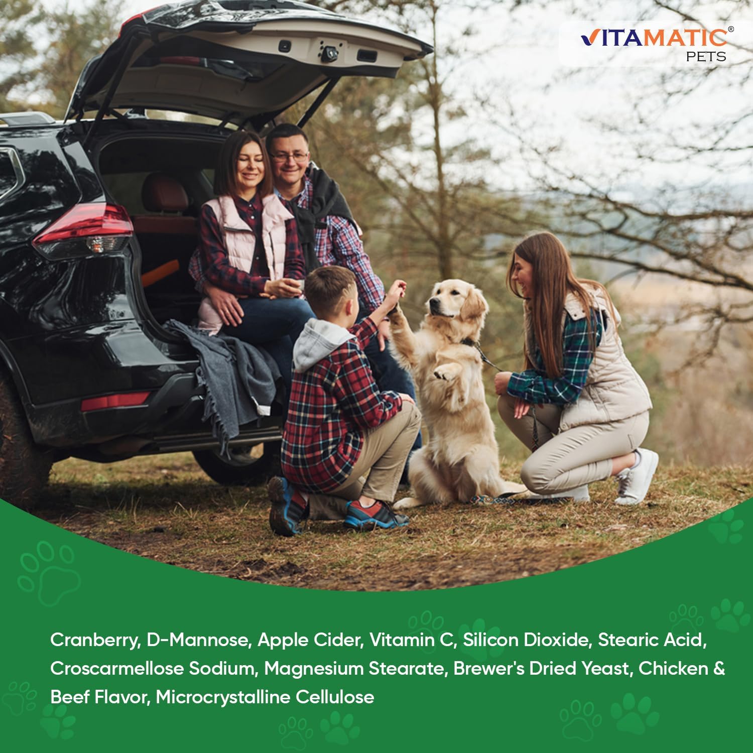 Vitamatic Cranberry for Dogs – 120 Chewable Tablets – Urinary Tract & Bladder Support with D-Mannose, Apple Cider Vinegar & Vitamin C - görsel 5