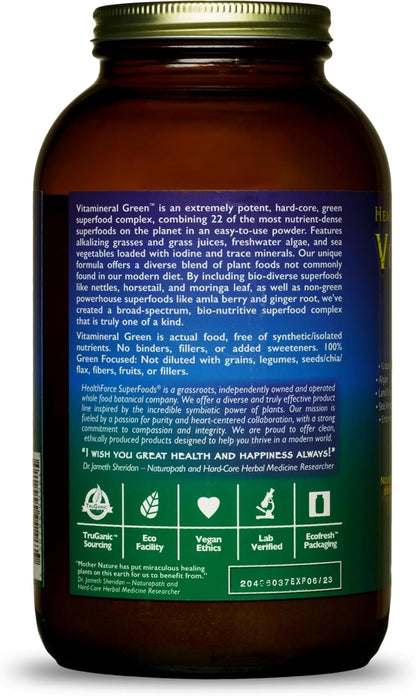 HEALTHFORCE SUPERFOODS Vitamineral Green – Mineral Food Supplement for Immune & Thyroid Support (500g)