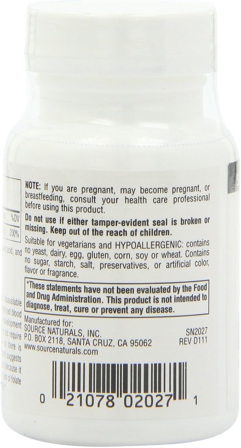Source Naturals MegaFolinic – 60 Tablets (Pack of 2) - görsel 4