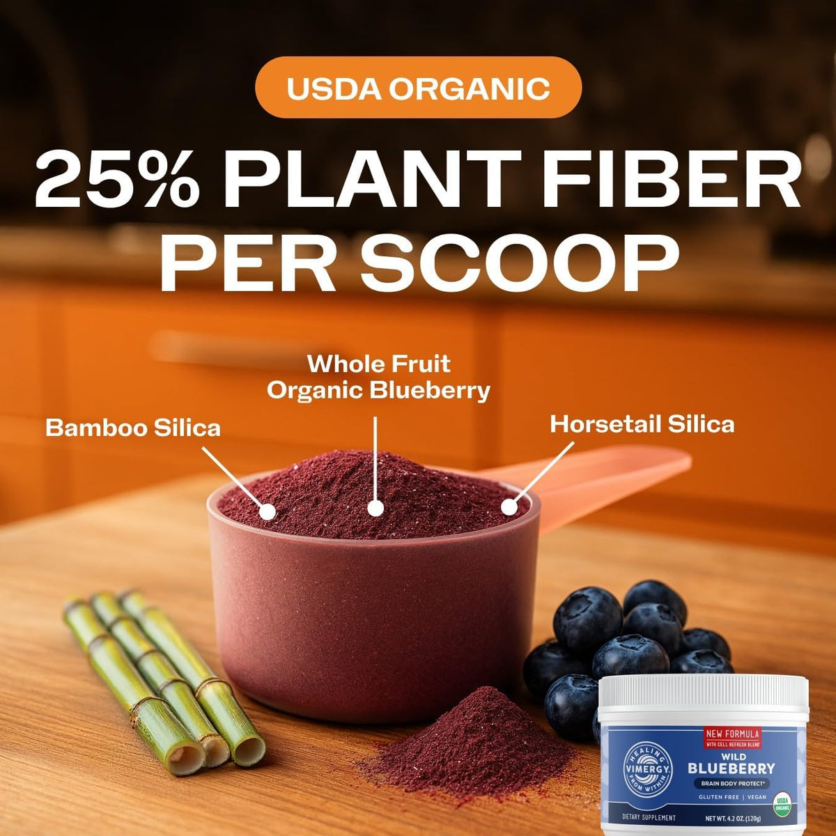Vimergy Wild Blueberry Powder – Organic Brain Health & Cardiovascular Support – 120g - görsel 4