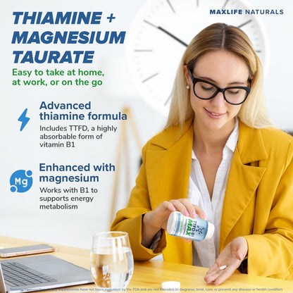 MAXLIFE NATURALS TTFD Thiamine B1 Food Supplement – 60 Capsules