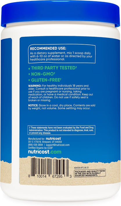 Nutricost Organic Shatavari Powder (454 g) – Certified USDA Organic, Non-GMO, Gluten-Free