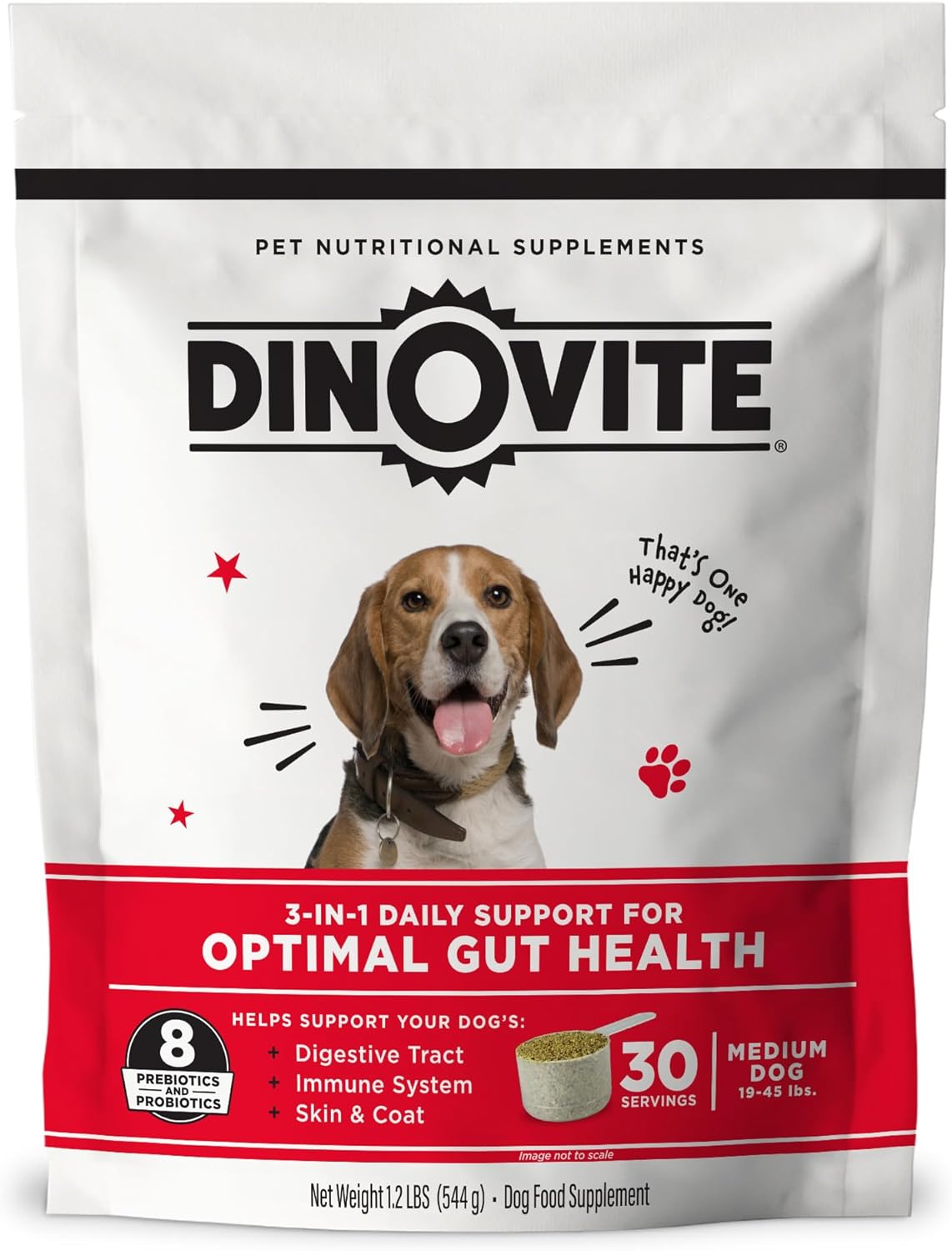 Dinovite Probiotics for Dogs, Probiotic Powder Food Topper for Small Dogs (0.5-8 kg), Daily Digestive Health & Skin Support with Omega-3s, 30 Servings - görsel 10