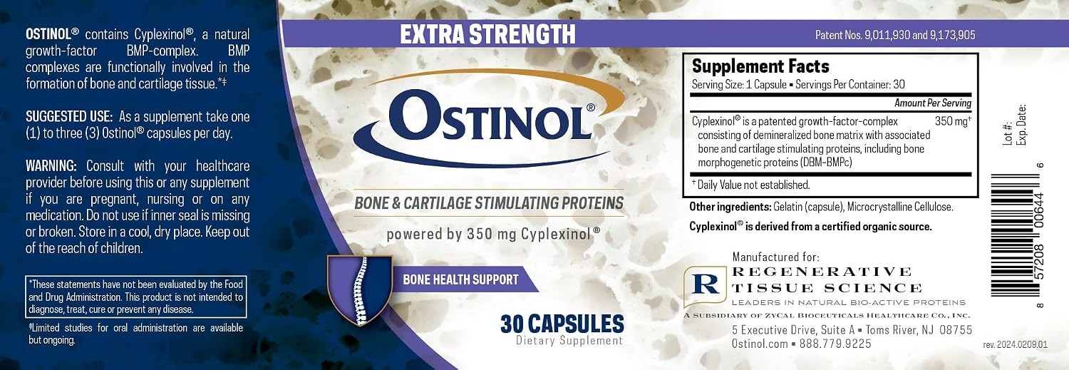 Ostinol Standard 350mg - Bone and Joint Supplement with Cyplexinol, Stem Cell Activation, Bio Active Protein Complex, 30 Capsules - görsel 8