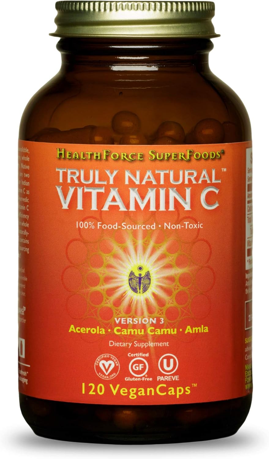 HEALTHFORCE SUPERFOODS Truly Natural Vitamin C - 120 Vegan Capsules (15 Servings) - görsel 1
