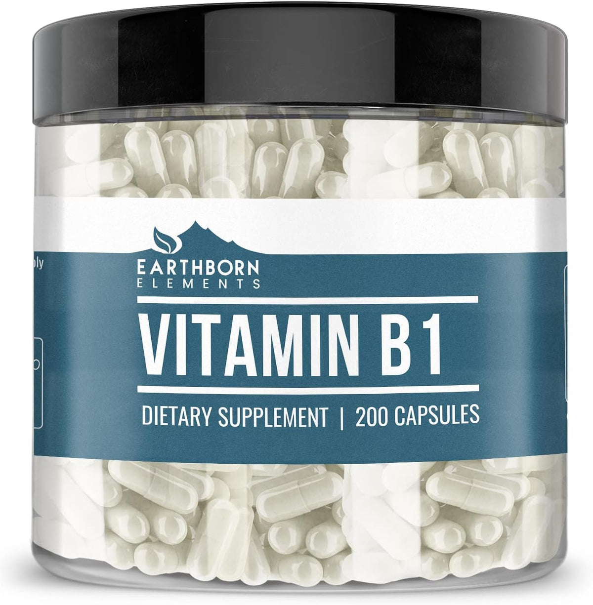 Earthborn Elements Vitamin B1 (Thiamine Mononitrate) - Pure & Undiluted, 200 Capsules - görsel 1