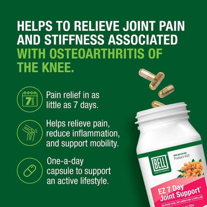 Bell EZ 7 Day Joint Support – Fast-Acting, Once-Daily Joint Health Food Supplement – Vegan – 30 Capsules