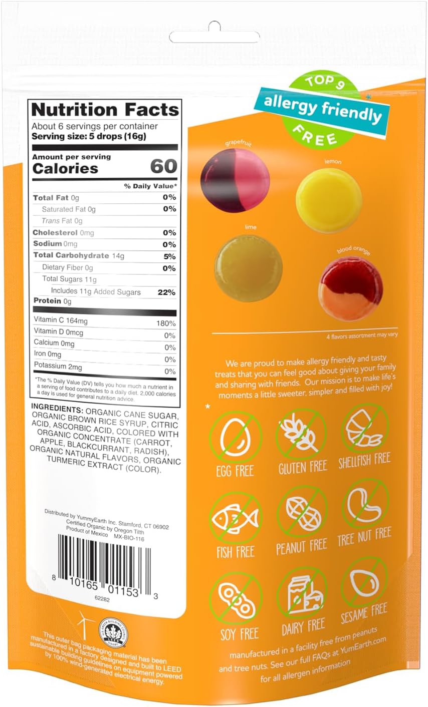 Yummy Earth Organic Vitamin C Drops Citrus Grove - görsel 2