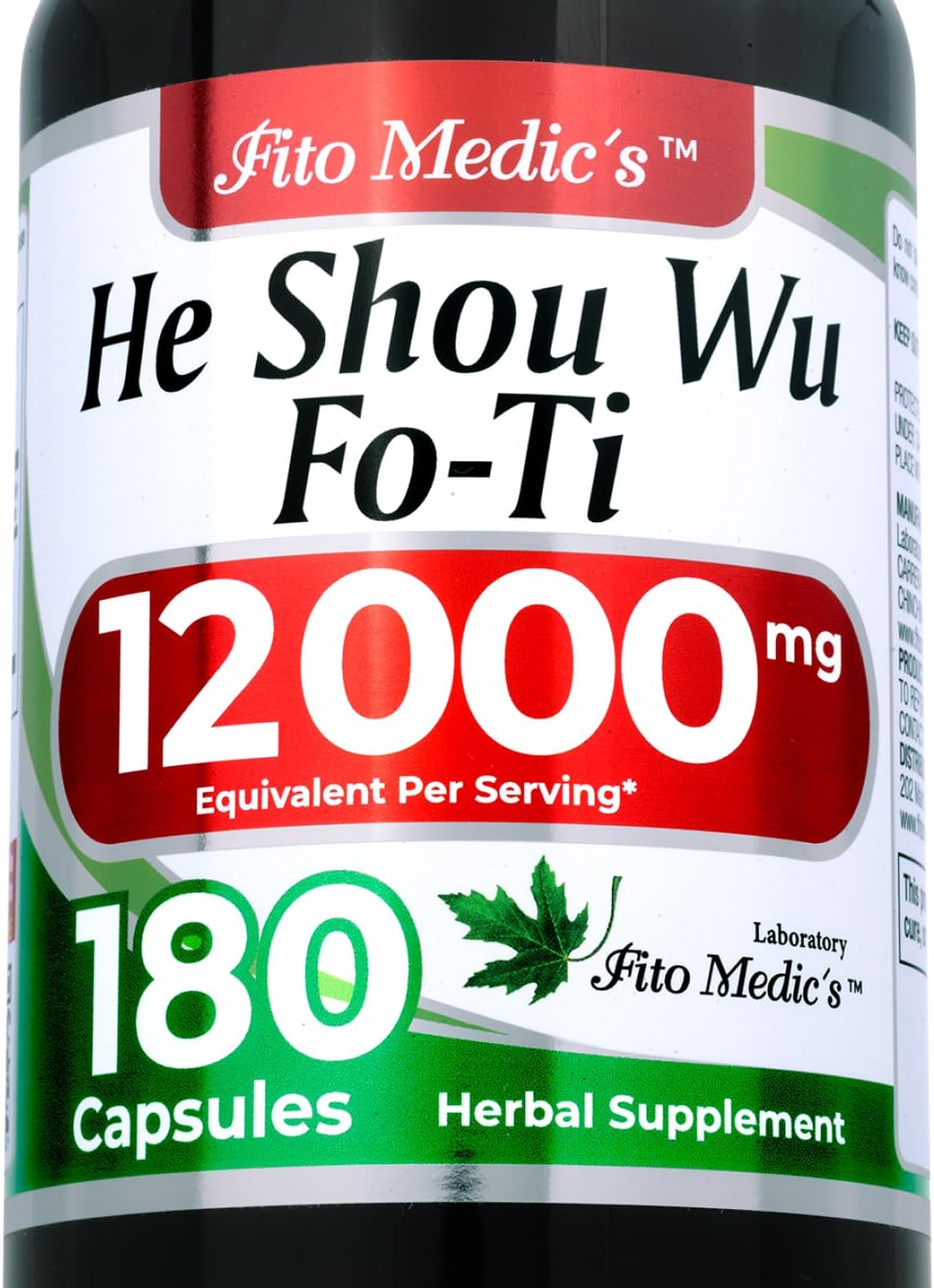 FITO MEDIC'S Lab He Shou Wu (Fo Ti) Capsules - 180 Capsules - görsel 1