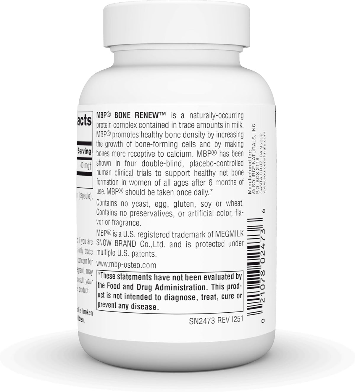 Source Naturals MBP Bone Renew - Advanced Bone Density Support - 120 Capsules - görsel 4