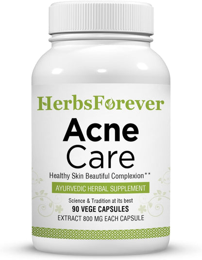 Acne Care ACNIL | Herbal Supplement for Clear Skin, Healthy Complexion | 90 Veg Capsules, 800mg Each | Ayurvedic Formula