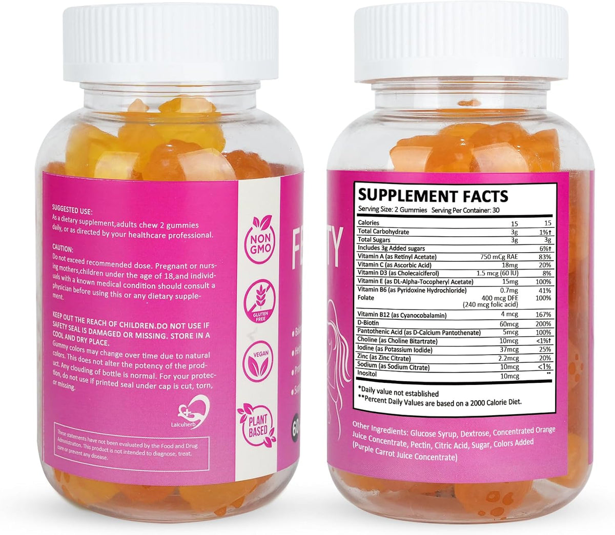 Laicuherb Fertility Support Gummies for Women – with Myo-Inositol & Pantothenic Acid, 60 Gummies - görsel 7
