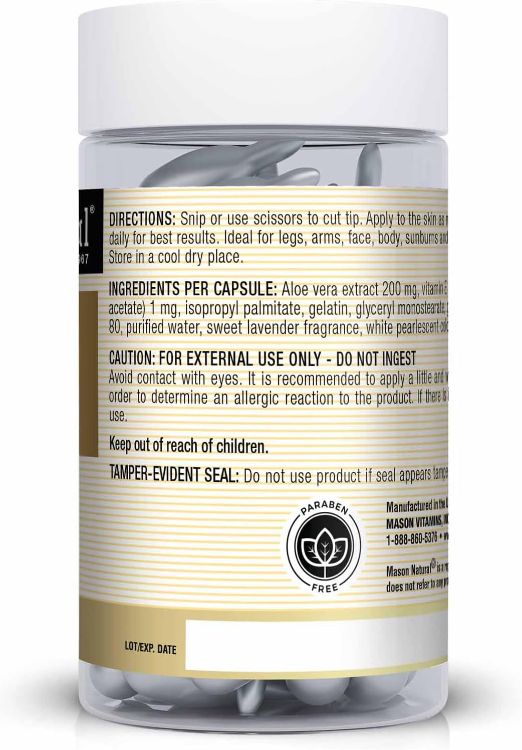 MASON NATURAL Aloe Vera & Vitamin E Body Cream - 60 Snip-Off Capsules - görsel 2