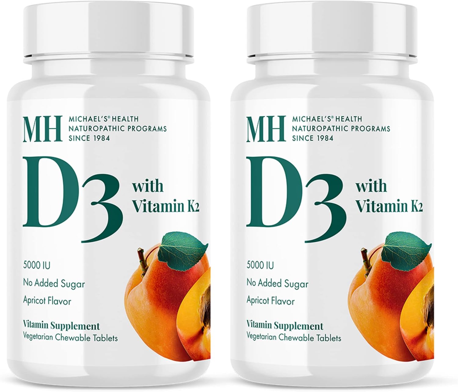 Michael's Health Vitamin D3 with K2 Chewable Tablets – Apricot Flavour – 90 Tablets (Pack of 2) - görsel 1