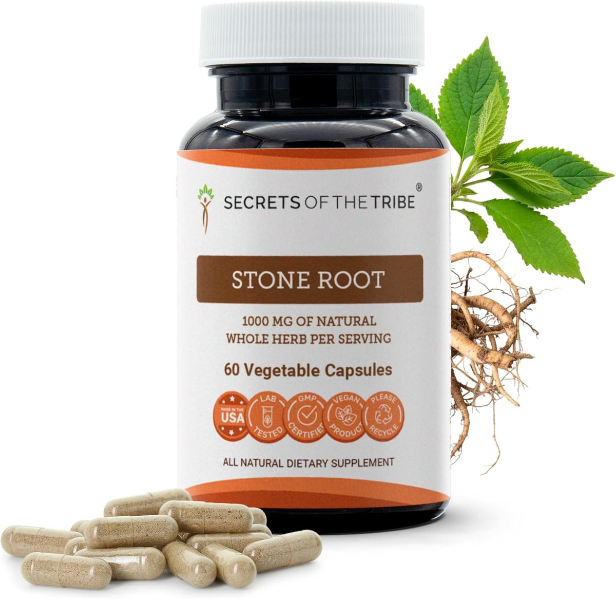 Secrets of the Tribe Stone Root 1000 mg, 60 Capsules - görsel 1