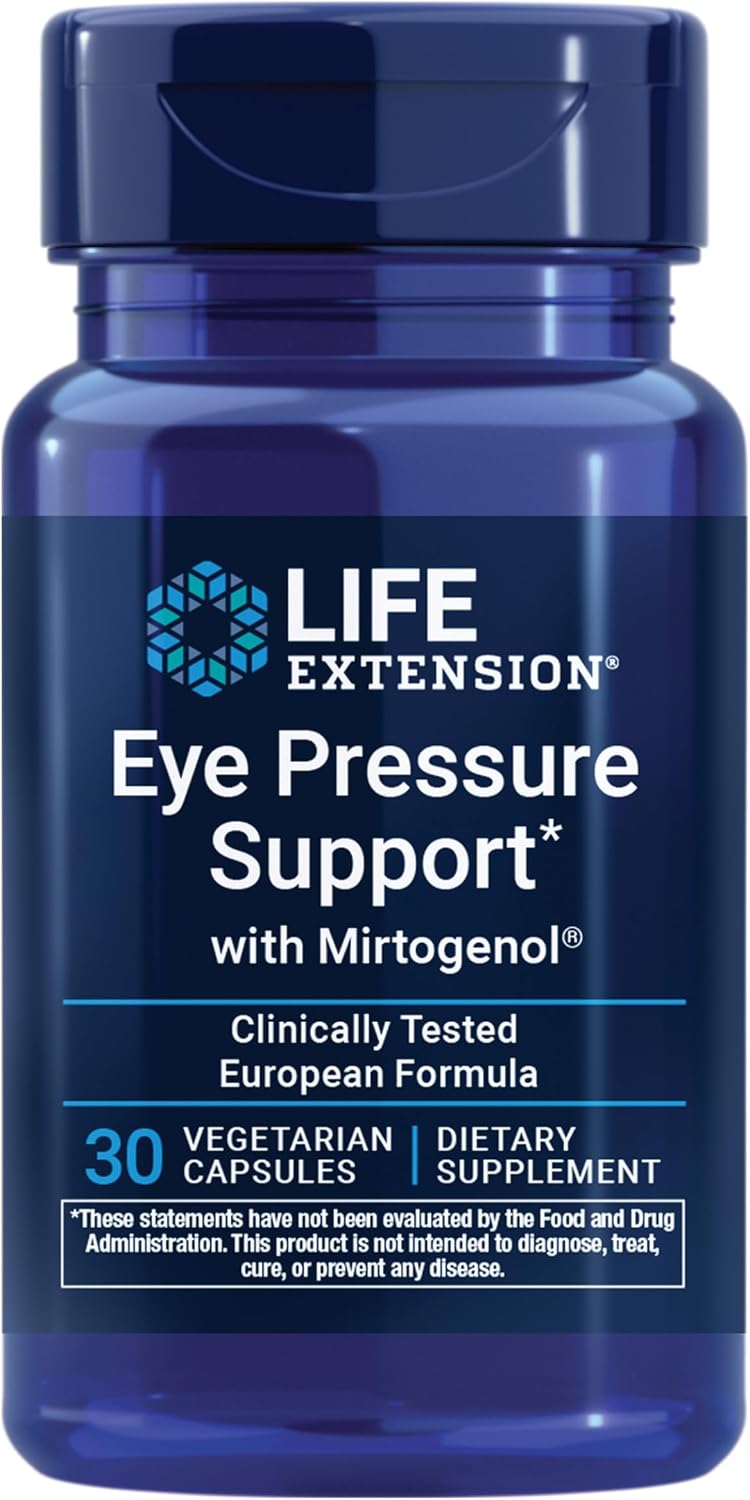Life Extension Eye Pressure Support with Mirtogenol - Eye Health Supplement for Healthy Eye Pressure - with French Maritime Pine Bark - Gluten-free, Vegetarian, Non-GM - 30 Capsules - görsel 1