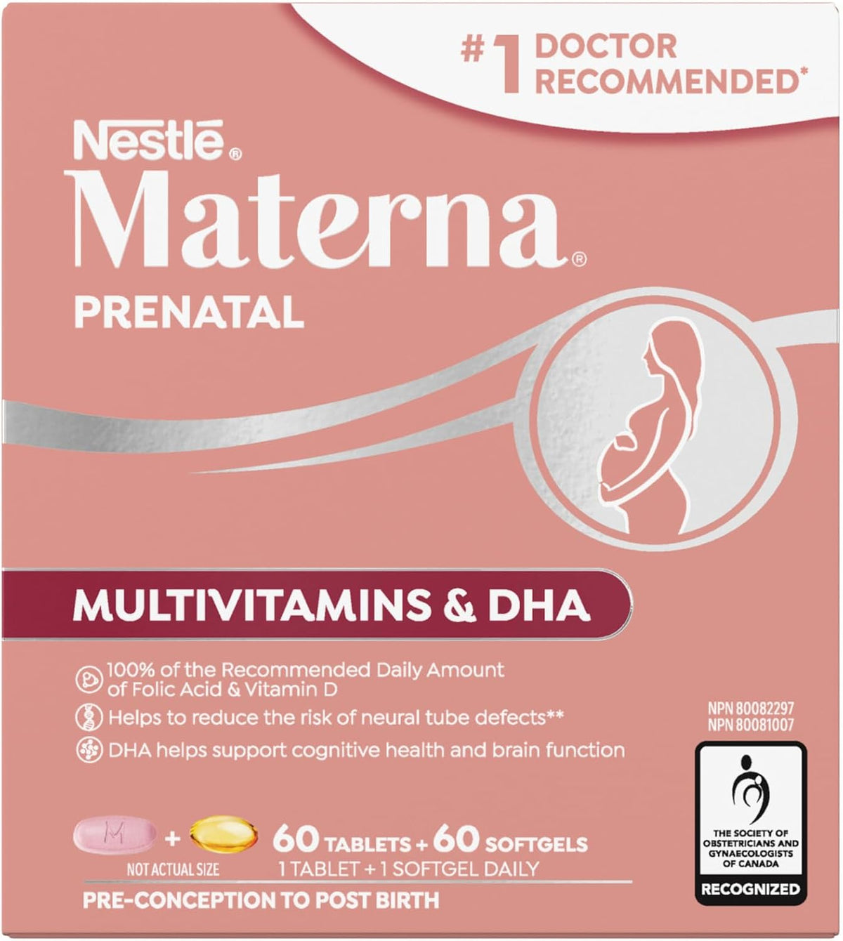 Materna Prenatal Multivitamin with DHA - 60 Tablets + 60 Softgels - görsel 1