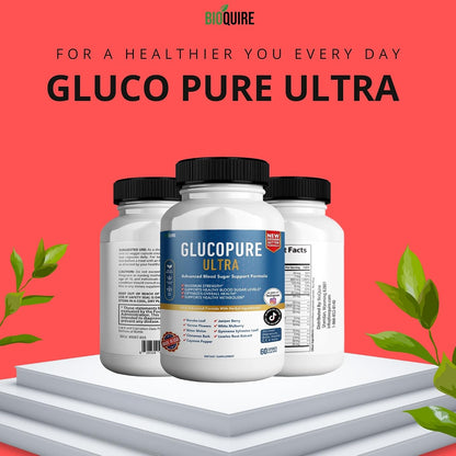 BIOQUIRE Gluco Pure Ultra - Maximum Strength Blood Sugar Support Supplement (60 Capsules)