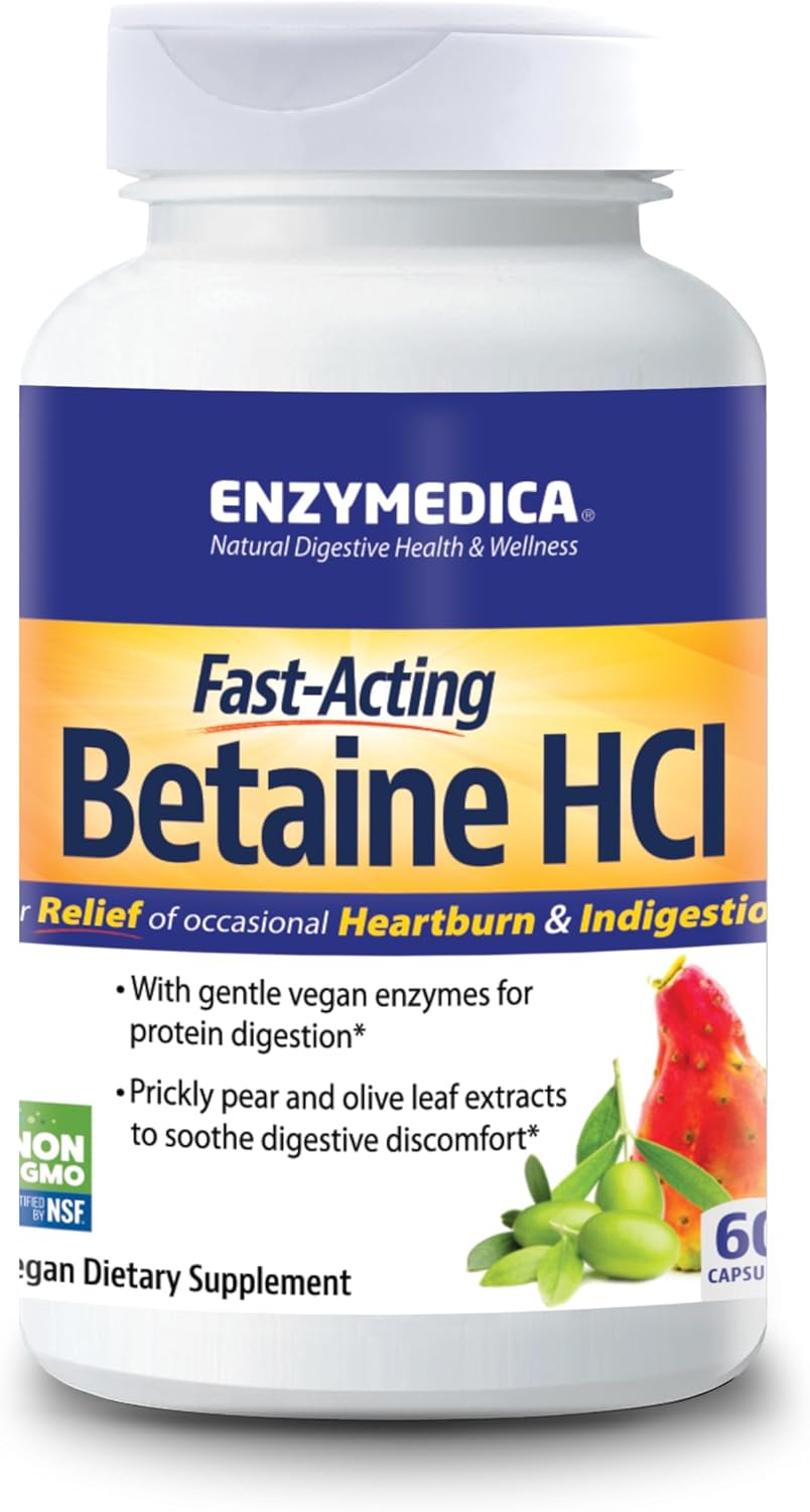 Enzymedica Betaine HCl for Men & Women - Betaine Hydrochloric Acid Supplement with Protease Enzymes, 120 Capsules - görsel 10
