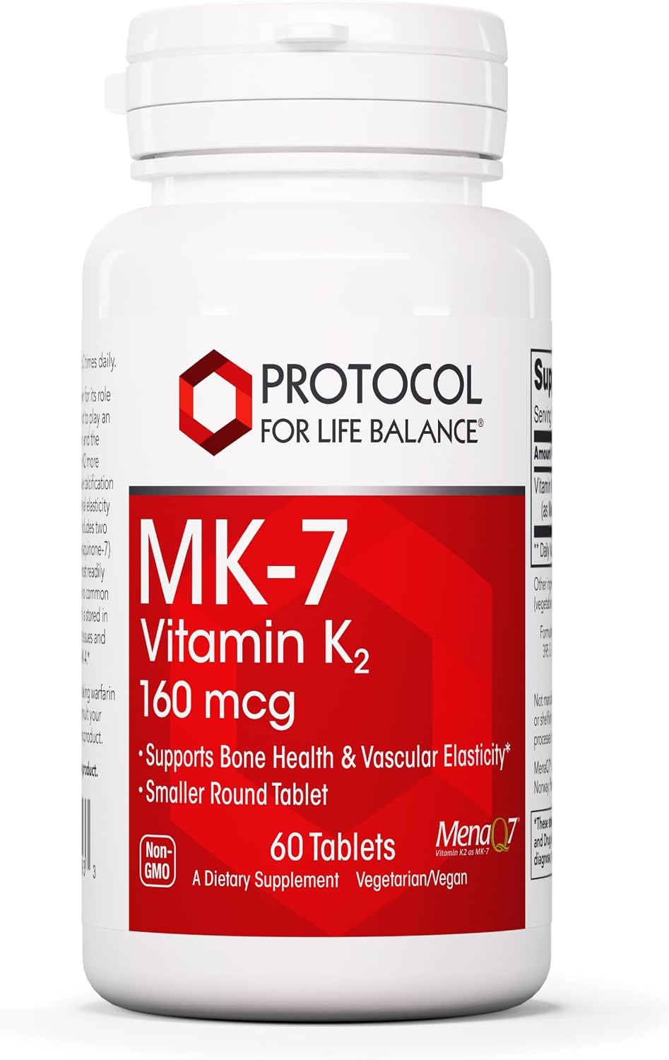 Protocol for Life Balance MK-7 Vitamin K2 160 mcg - 60 Vegan Tablets - görsel 1