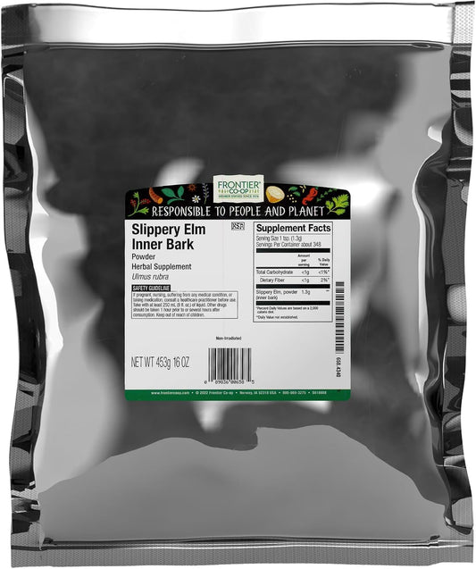 Frontier Co-op Ground Wildcrafted Slippery Elm Inner Bark (1 lb / 453 g)