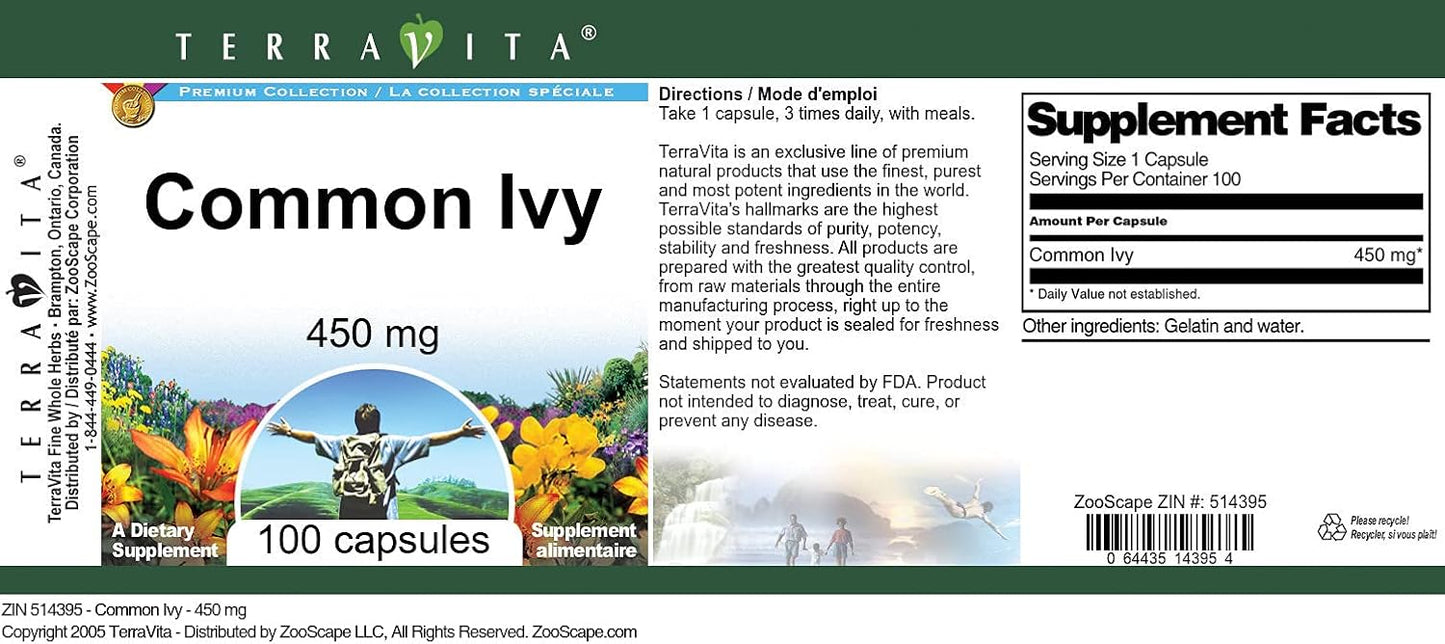 Common Ivy - 450 mg (100 Capsules) - görsel 4