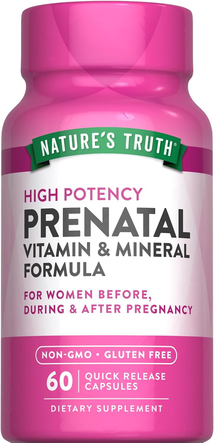 Nature's Truth Prenatal Vitamins with Folic Acid – 60 Capsules - görsel 1