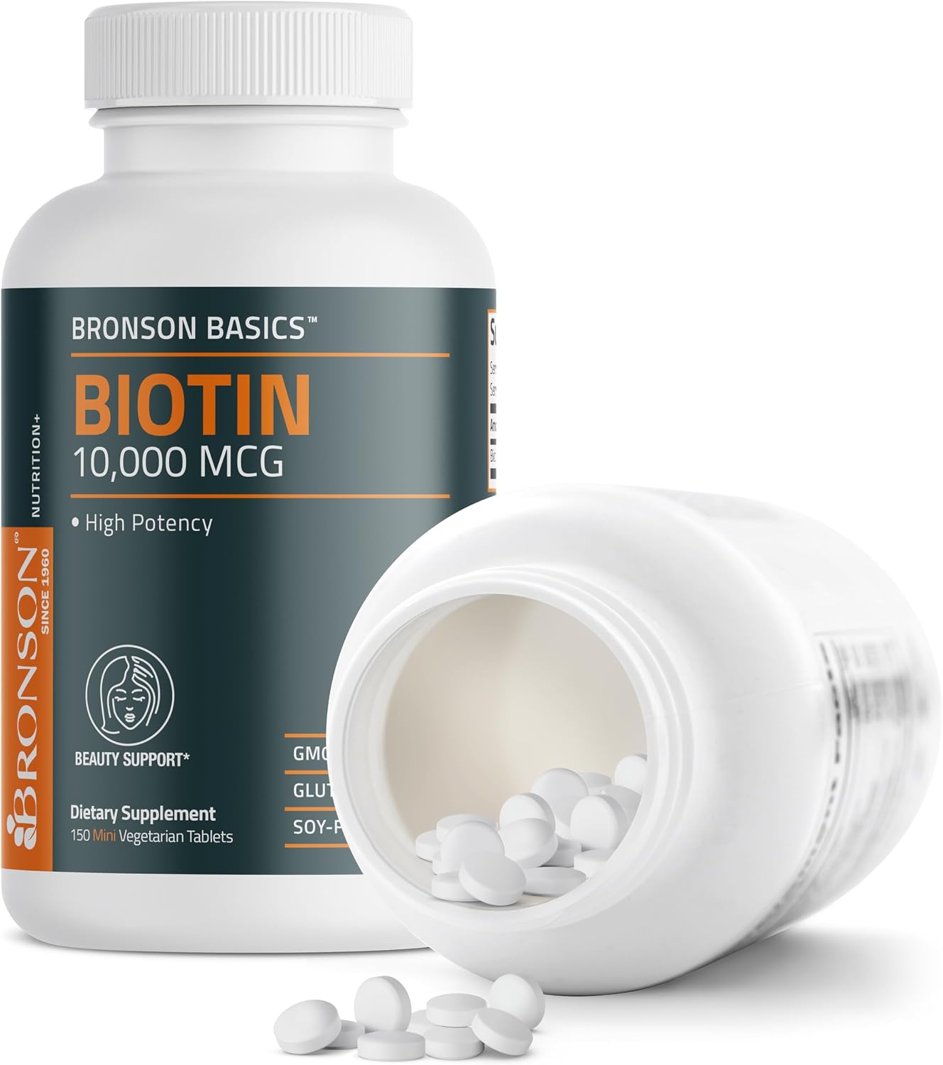 Bronson Biotin 10,000mcg – Supports Healthy Hair, Skin and Nails, Vegetarian, Non-GMO, 150 Tablets - görsel 6