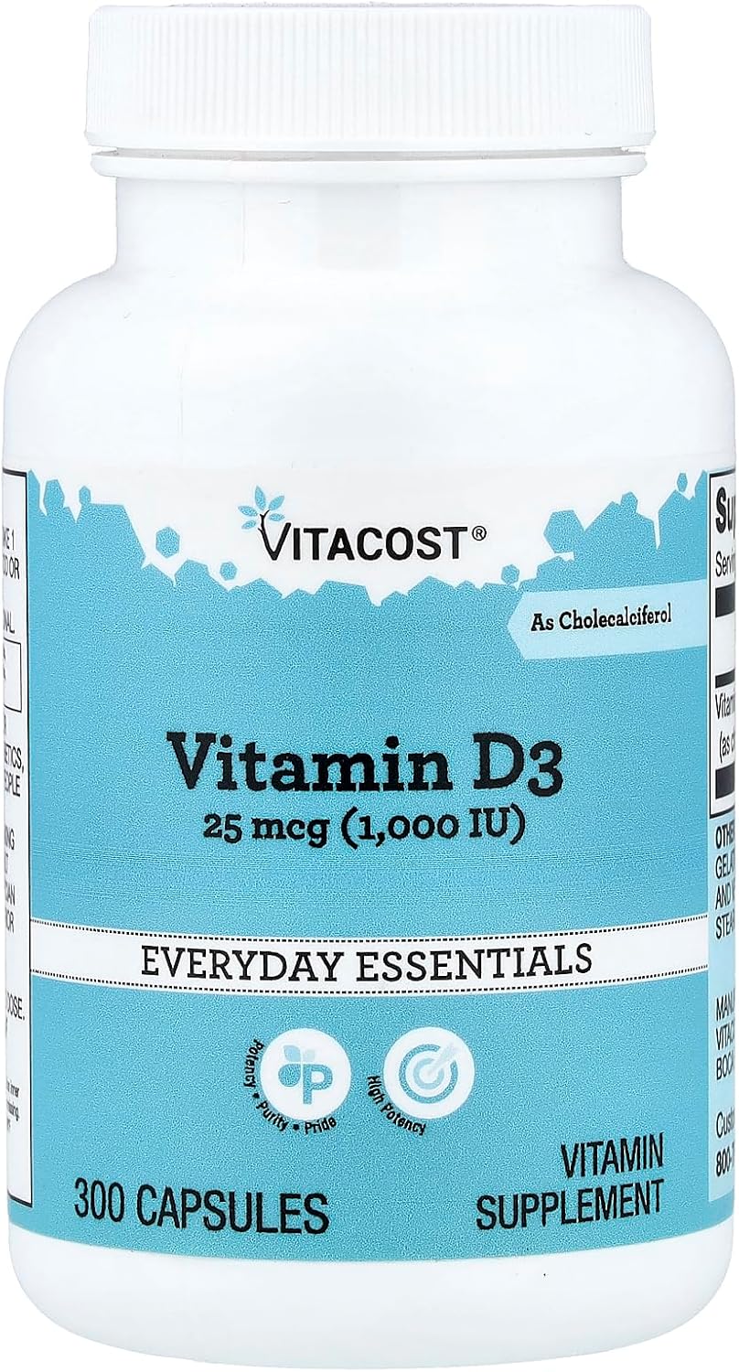 Vitacost Vitamin D3 (as Cholecalciferol) -- 1000 IU - 300 Capsules - görsel 1