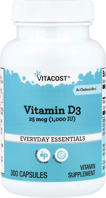 Vitacost Vitamin D3 (as Cholecalciferol) -- 1000 IU - 300 Capsules