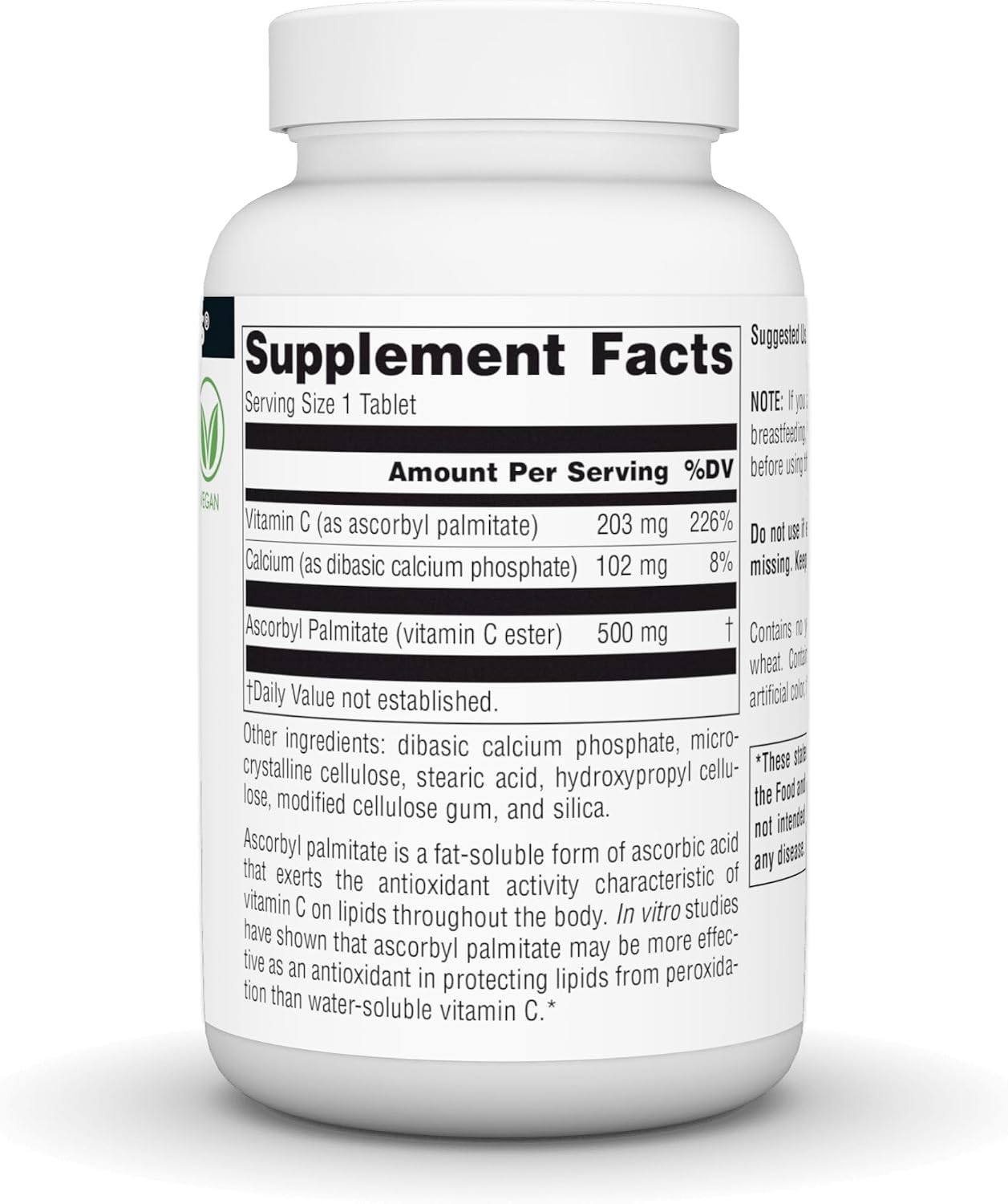 Source Naturals Ascorbyl Palmitate 500mg – Fat-Soluble Vitamin C Ester Food Supplement (90 Tablets) - görsel 2