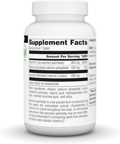 Source Naturals Ascorbyl Palmitate 500mg – Fat-Soluble Vitamin C Ester Food Supplement (90 Tablets)