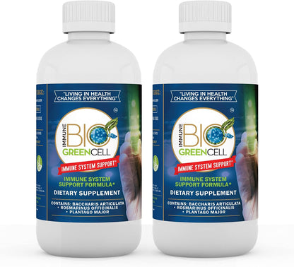 Immune Bio Green Cell - 240 ml (2 Pack) - Immune System Support with Vitamin C & Herbs