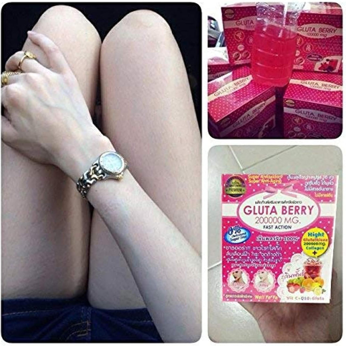 Gluta Berry Glutathione and Collagen Drink Mix, 10 Sachets - görsel 1