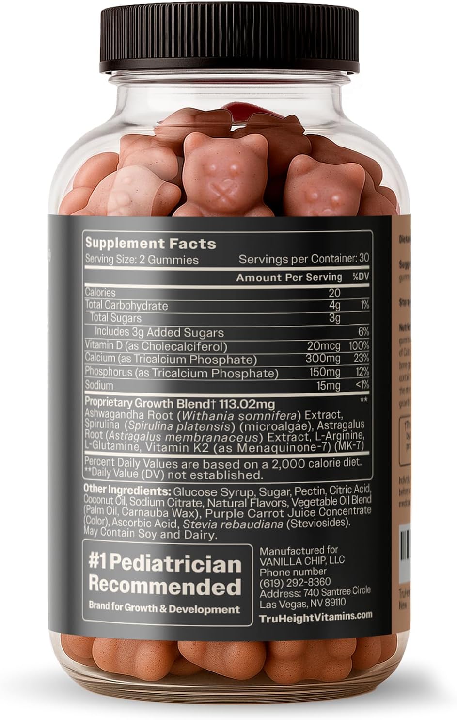 TruHeight Growth Gummies (Watermelon) - Natural Growth Supplement for Children & Teenagers with Vitamin D, K, Calcium & Ashwagandha - görsel 2