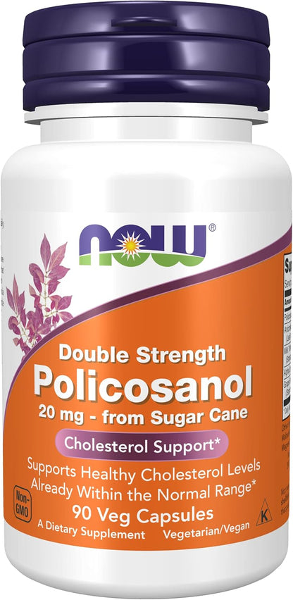 NOW Foods Policosanol Double Strength Heart Health Support, 90 Capsules