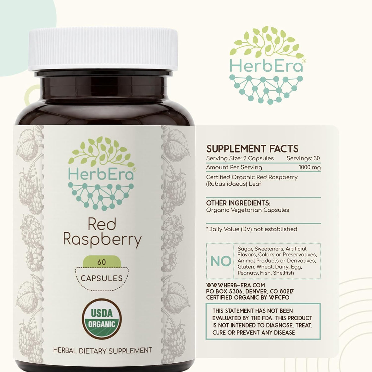 HerbEra USDA Organic Red Raspberry Leaf Capsules – Traditional Herbal Support, Rubus Idaeus Dried Leaf, Daily Wellness Capsules, Vegan, Herbal Supplement (60 Capsules) - görsel 5