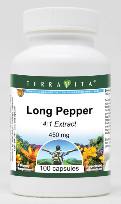 Long Pepper 4:1 Extract – 450 mg, 100 Capsules