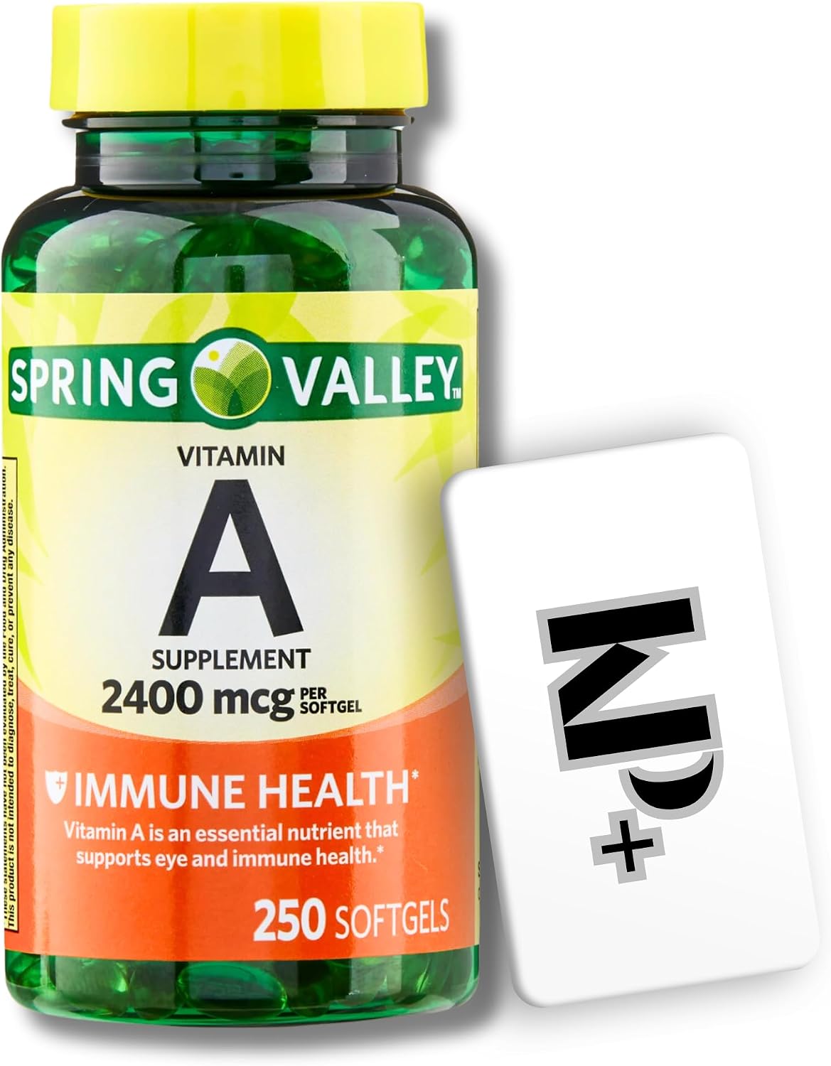 Spring Valley Vitamin A, Vitamin A Supplement, 2400 mcg, 250 Soft gel capsules - görsel 1