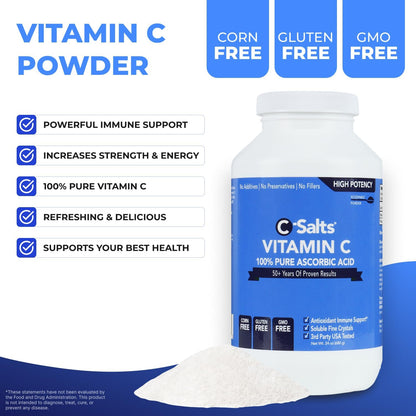 C-Salts Ascorbic Acid Powder 1000mg – Pure Vitamin C Food Supplement