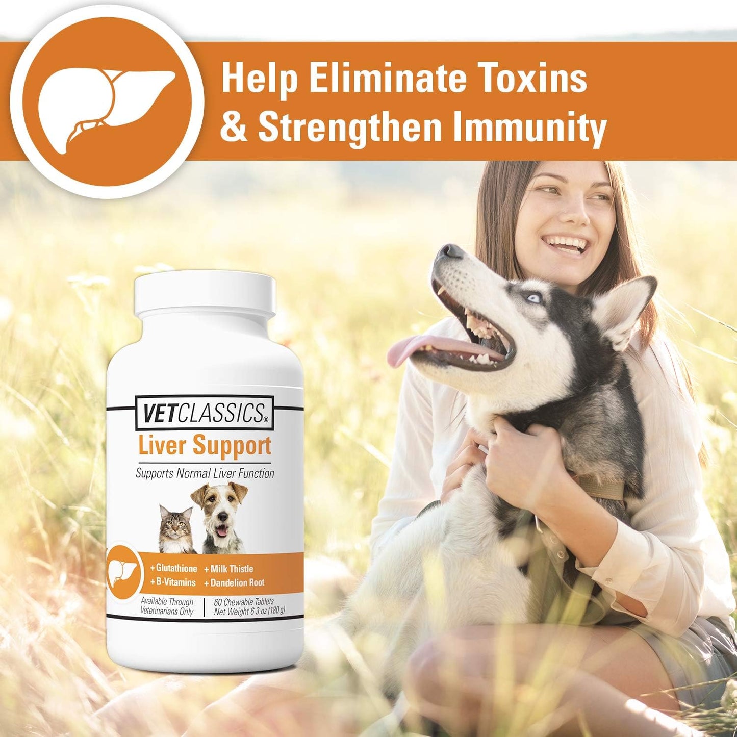 Vet Classics Liver Support Pet Health Supplement for Dogs and Cats – Liver Functions – B-Vitamins, Glutathione, Milk Thistle – 60 Chewable Tablets - görsel 3