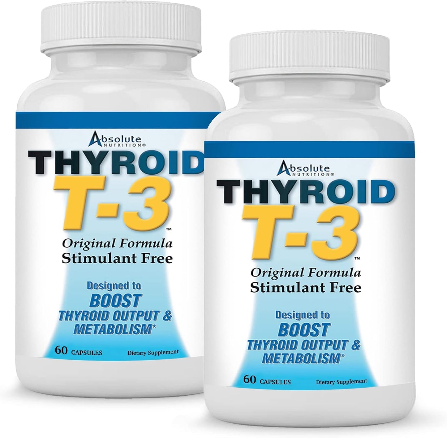 Absolute Nutrition Thyroid T3 Radical Metabolic Support - Thyroid Supplement for Women and Men, Energy and Focus, Natural Formula, Non-GMO, No Caffeine, 2 Pack (60 Servings, 120 Capsules) - görsel 1