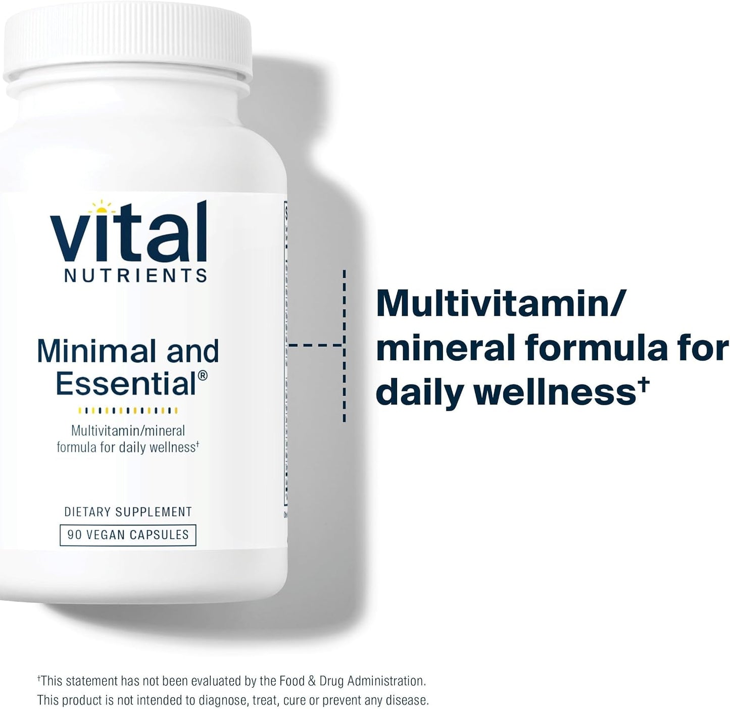 Vital Nutrients Minimal and Essential Multivitamin - One a Day - Iron-Free - 90 Capsules - görsel 3