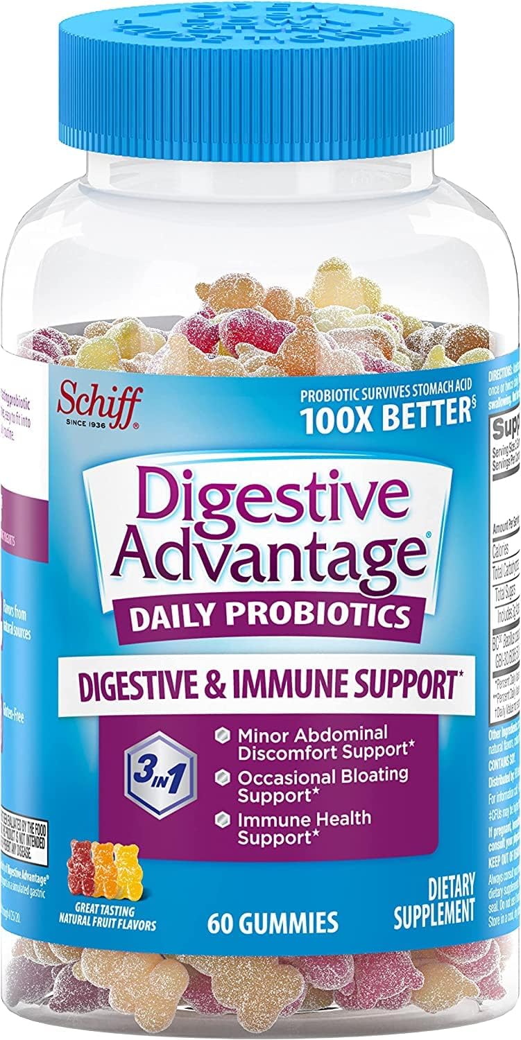 Schiff Sustenex Probiotic Gummies Assorted Fruit Flavours - 60 Gummies - görsel 1