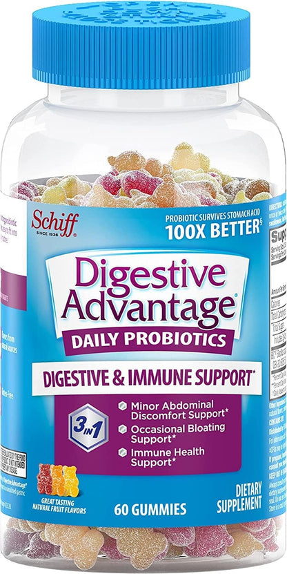 Schiff Sustenex Probiotic Gummies Assorted Fruit Flavours - 60 Gummies
