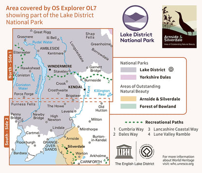 Ordnance Survey Lake District OS Explorer Map OL7: The English Lakes - South Eastern Area (Windermere, Kendal & Silverdale)