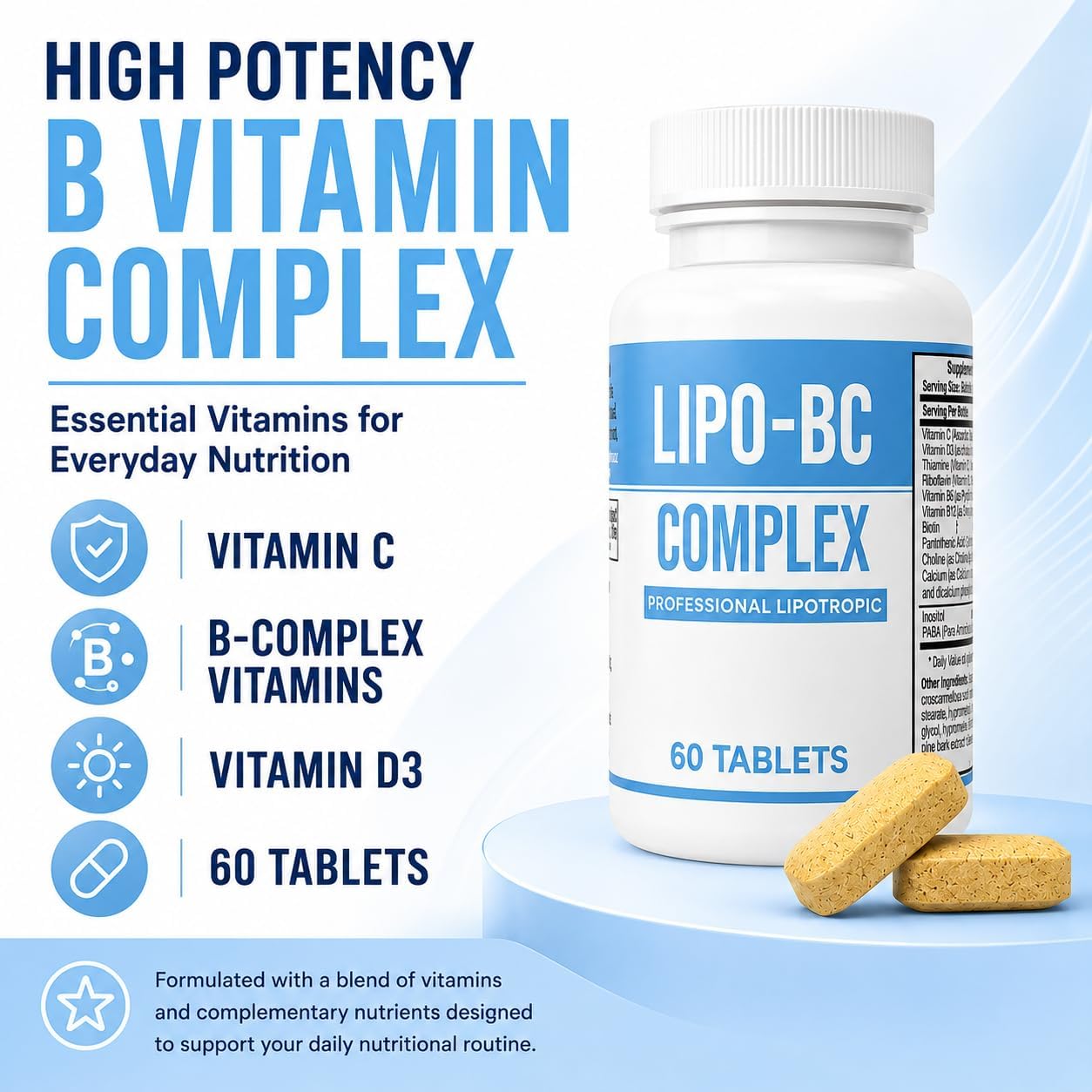 Lipo-BC Complex Food Supplement (60 Tablets) - görsel 3