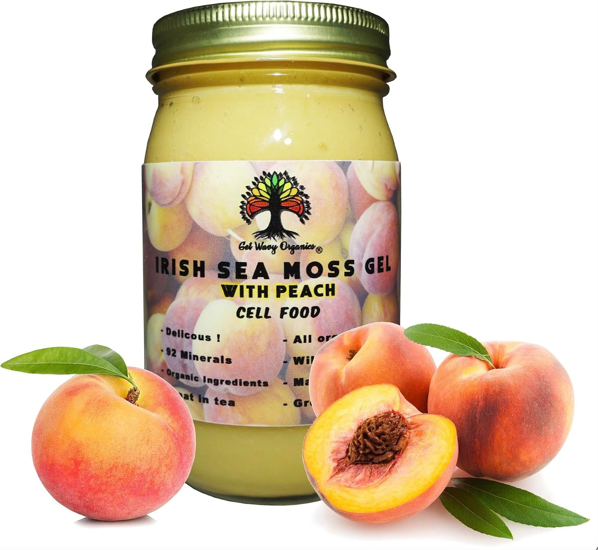Wildcrafted Irish Sea Moss Gel | Imported, Rich in Vitamins & Minerals (Pack of 1, Peach) - görsel 1