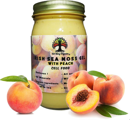 Wildcrafted Irish Sea Moss Gel | Imported, Rich in Vitamins & Minerals (Pack of 1, Peach)