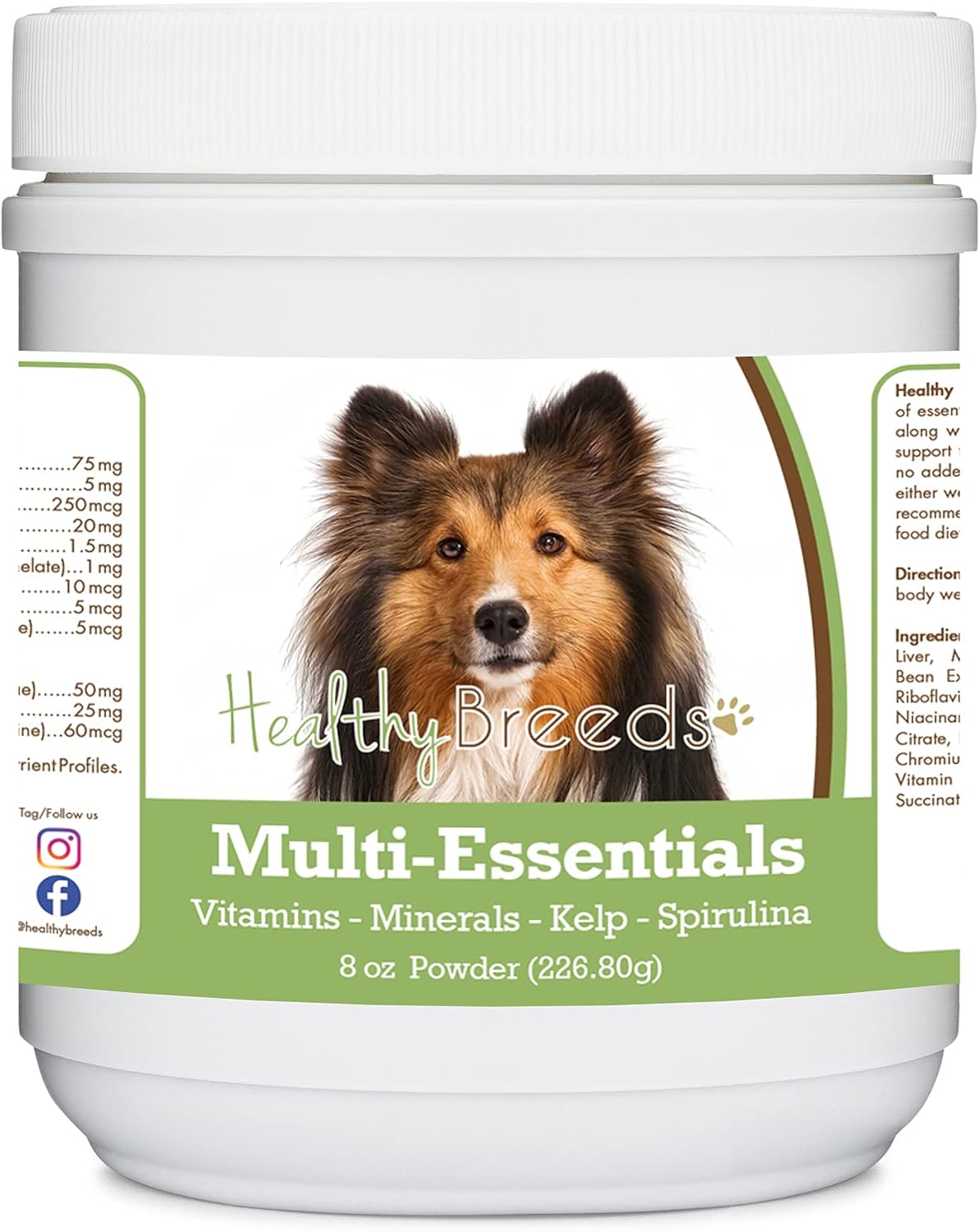 Healthy Breeds Shetland Sheepdog Multi-Essentials Powder for Dogs - an Ideal Supplement of Vitamins, Minerals & Antioxidants for Your Dog - 8 oz - görsel 1